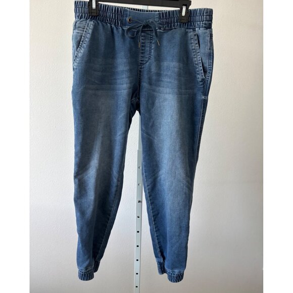 Y2k Jeans Medium Jogger High Waisted Med Wash Distressed Athleisure Streetwear - Picture 2 of 16